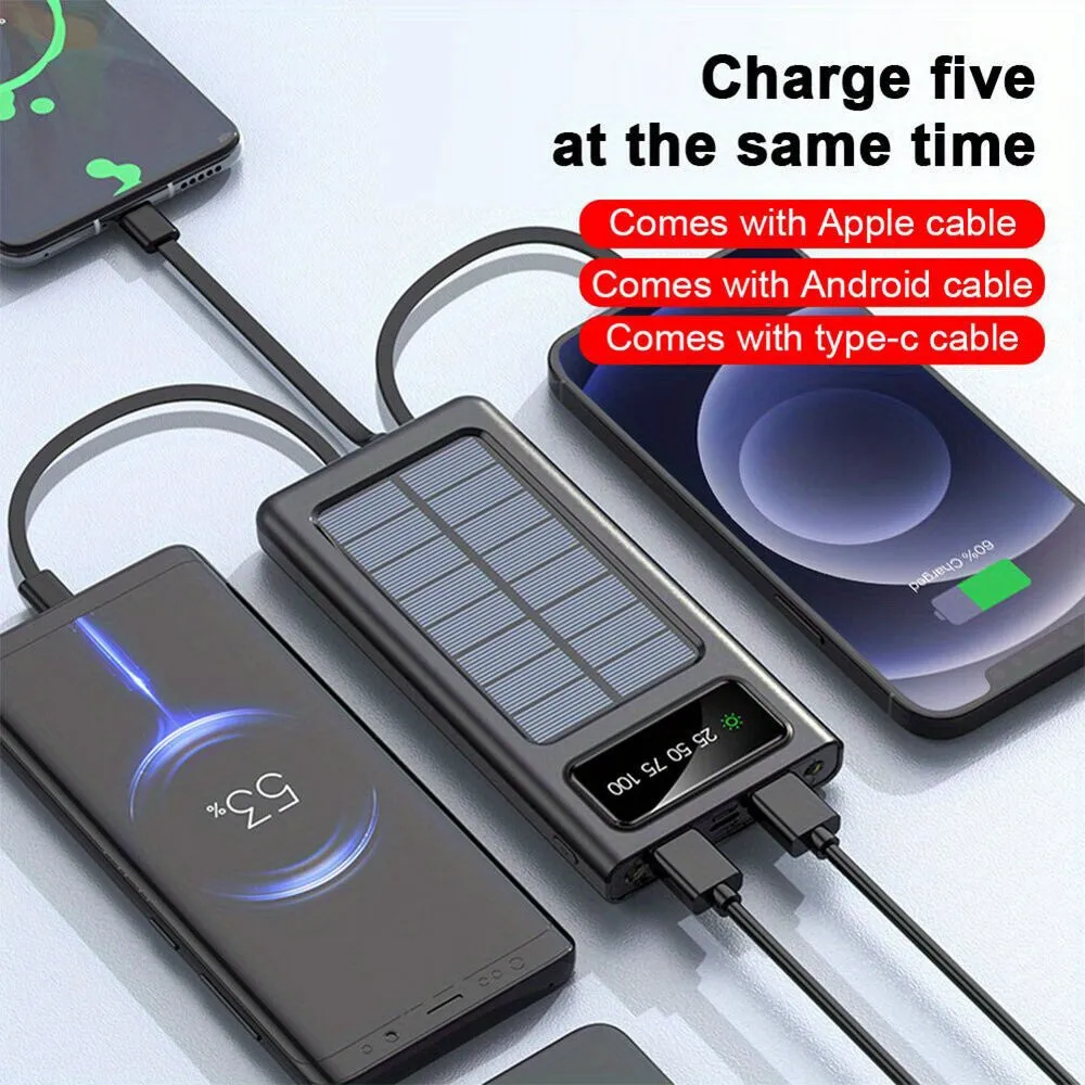 2023 Super 10000mAh 4 USB Portable Charger Solar Power Bank