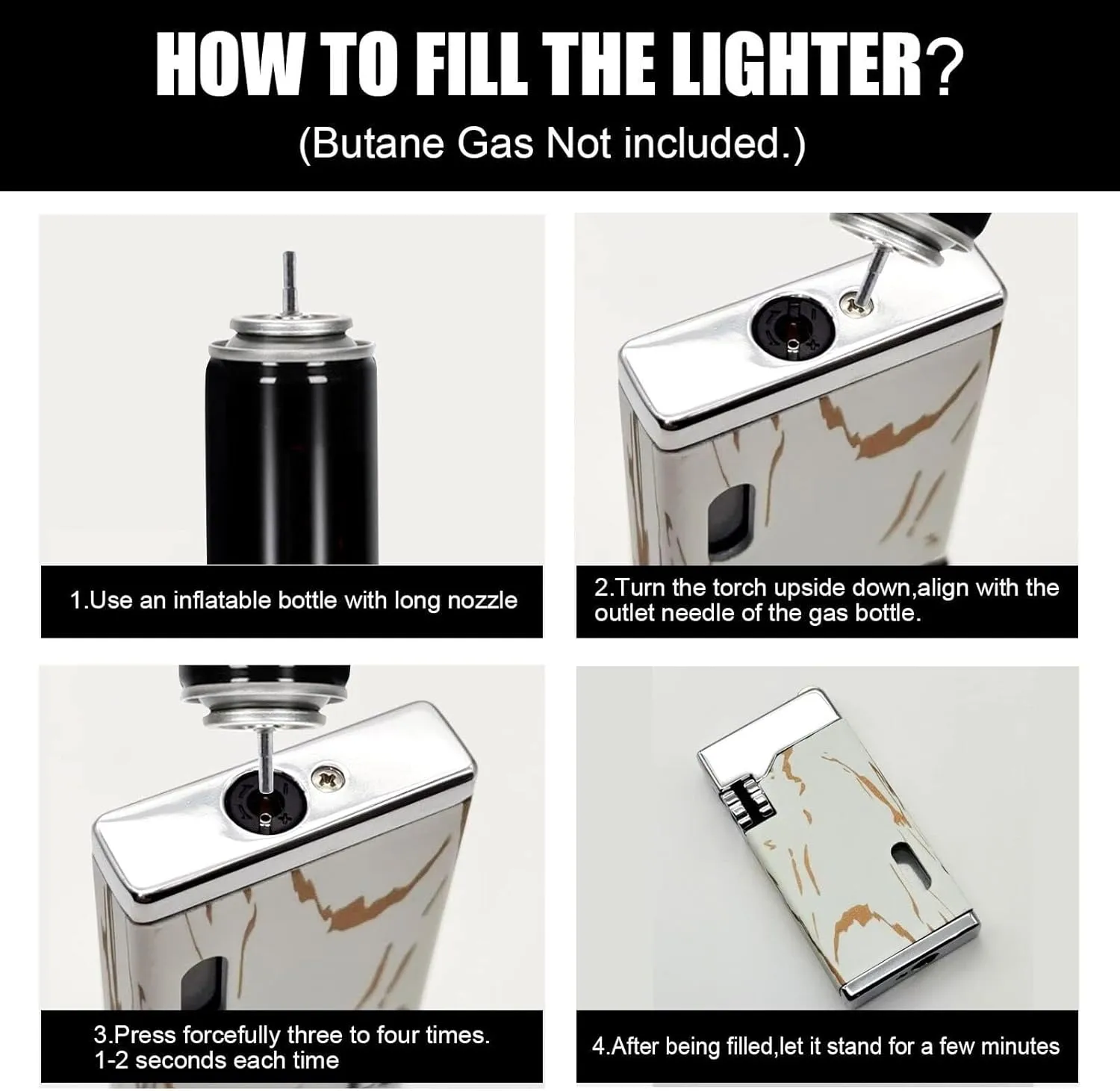 2024 Torch Lighter, Refillable Reusable Flint Lighter, Small Portable Butane Premium Quality Multifunctional Lighter, Candle, Camping (Gas Not Included)(Yellow)
