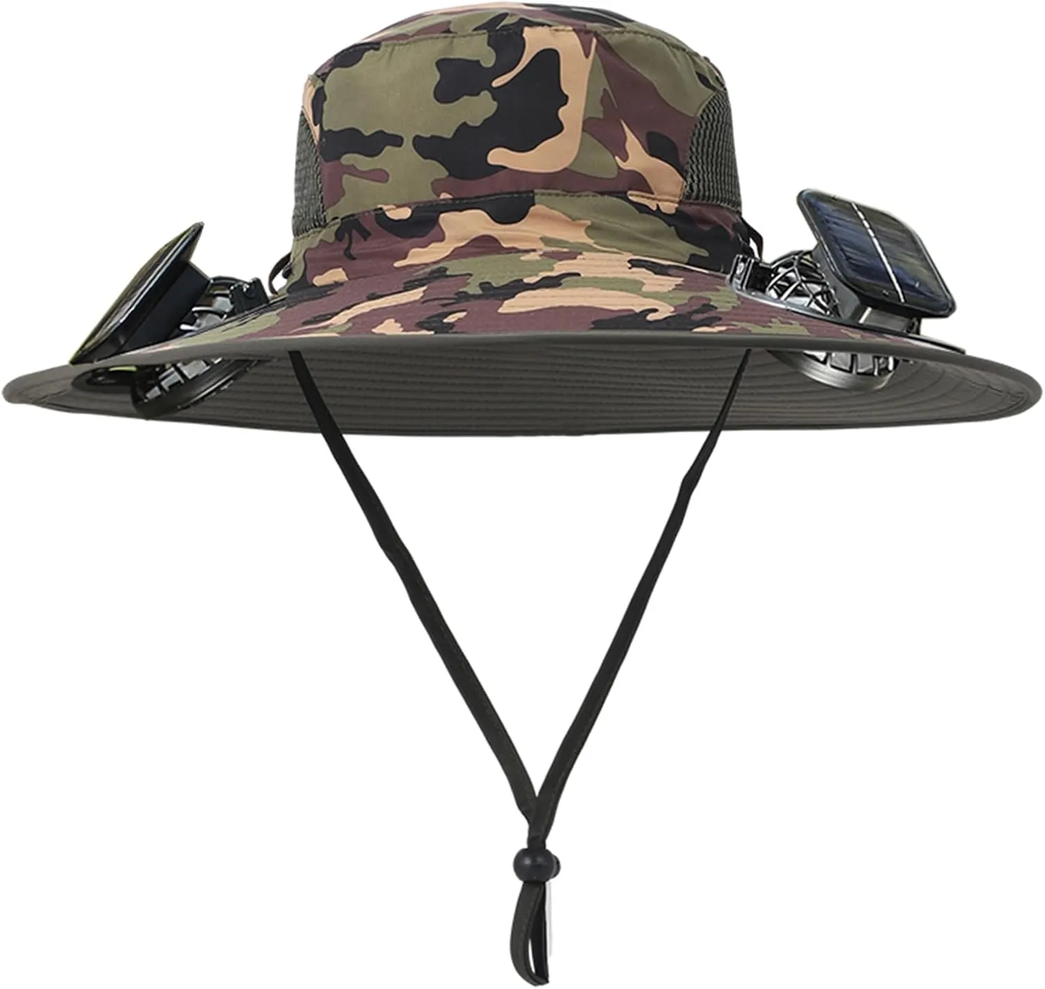 2025 New Solar Fan Hat,with 2 Solar Powered Fans,Outdoor Summer UV Hiking Camping Fishing Hat,Solar & USB Charging