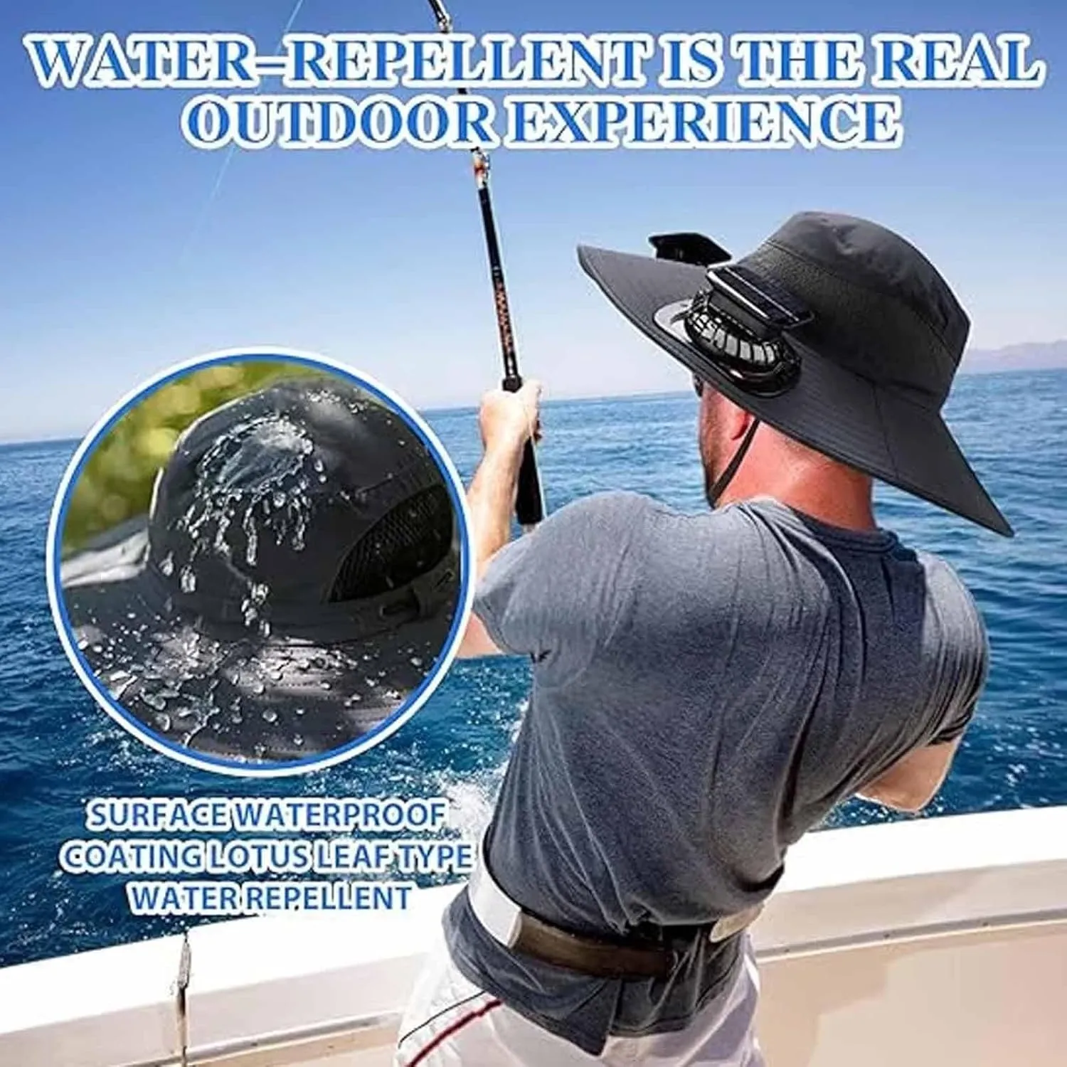 2025 New Ultralight Solar Fan Sun Hat – Lighter Than a Baseball,Wide Brim Solar Fan Hat Outdoor Fishing