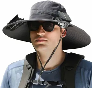 2025 New Ultralight Solar Fan Sun Hat – Lighter Than a Baseball,Wide Brim Solar Fan Hat Outdoor Fishing