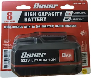 20V 8 Ah High-Capacity Lithium-Ion Battery Compatible with Bauer