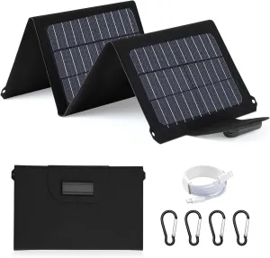 20W Portable Solar Panel Charger, with Fast Charging USB-C and Tybe-C Ports High Efficiency ETFE Foldable Small Solar Panels IP67 Waterproof for Phone Power Emergency Camping Backpacking