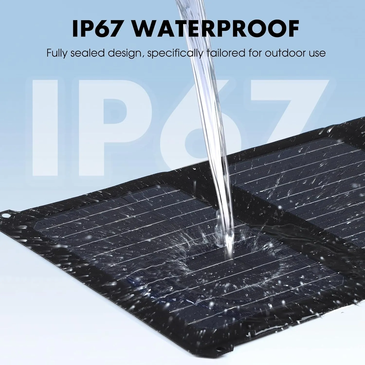 20W Portable Solar Panel Charger, with Fast Charging USB-C and Tybe-C Ports High Efficiency ETFE Foldable Small Solar Panels IP67 Waterproof for Phone Power Emergency Camping Backpacking