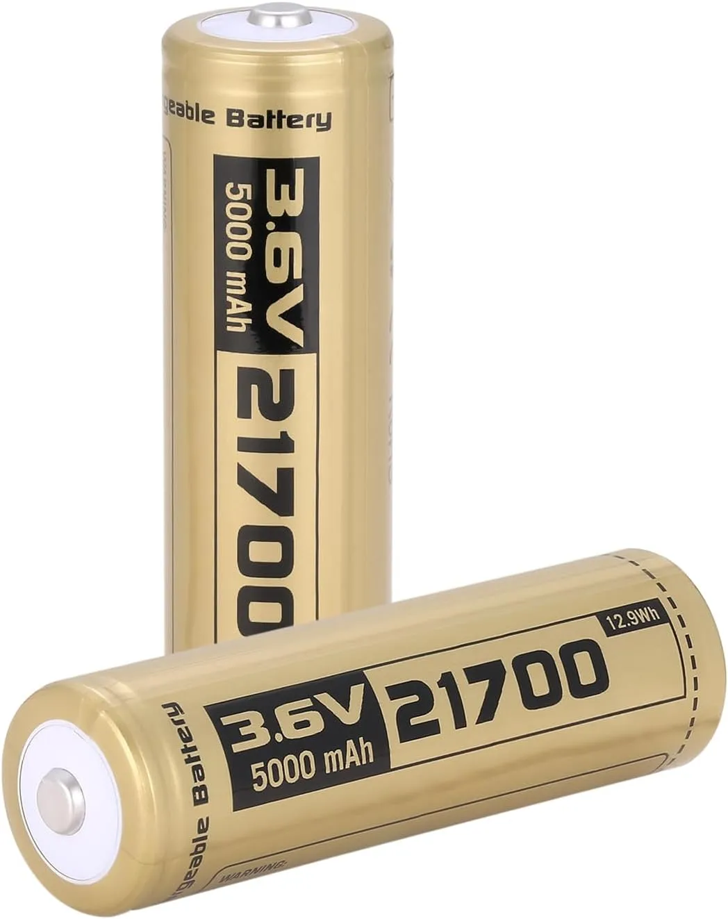 21700 Rechargeable Battery Case Set, 2pack 5000mah Large Capacity 3.6Volt 21700 Tip Battery for flashlights ect,