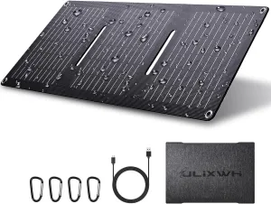 21W Portable Solar Panel, Foldable Solar Panel Charger(5V/3A), IP67 Waterproof for Camping, Hiking, Backpacking, Ultra-Fast Solar Phone Charger with Dual USB Ports for iPhone, iPad, Power Bank