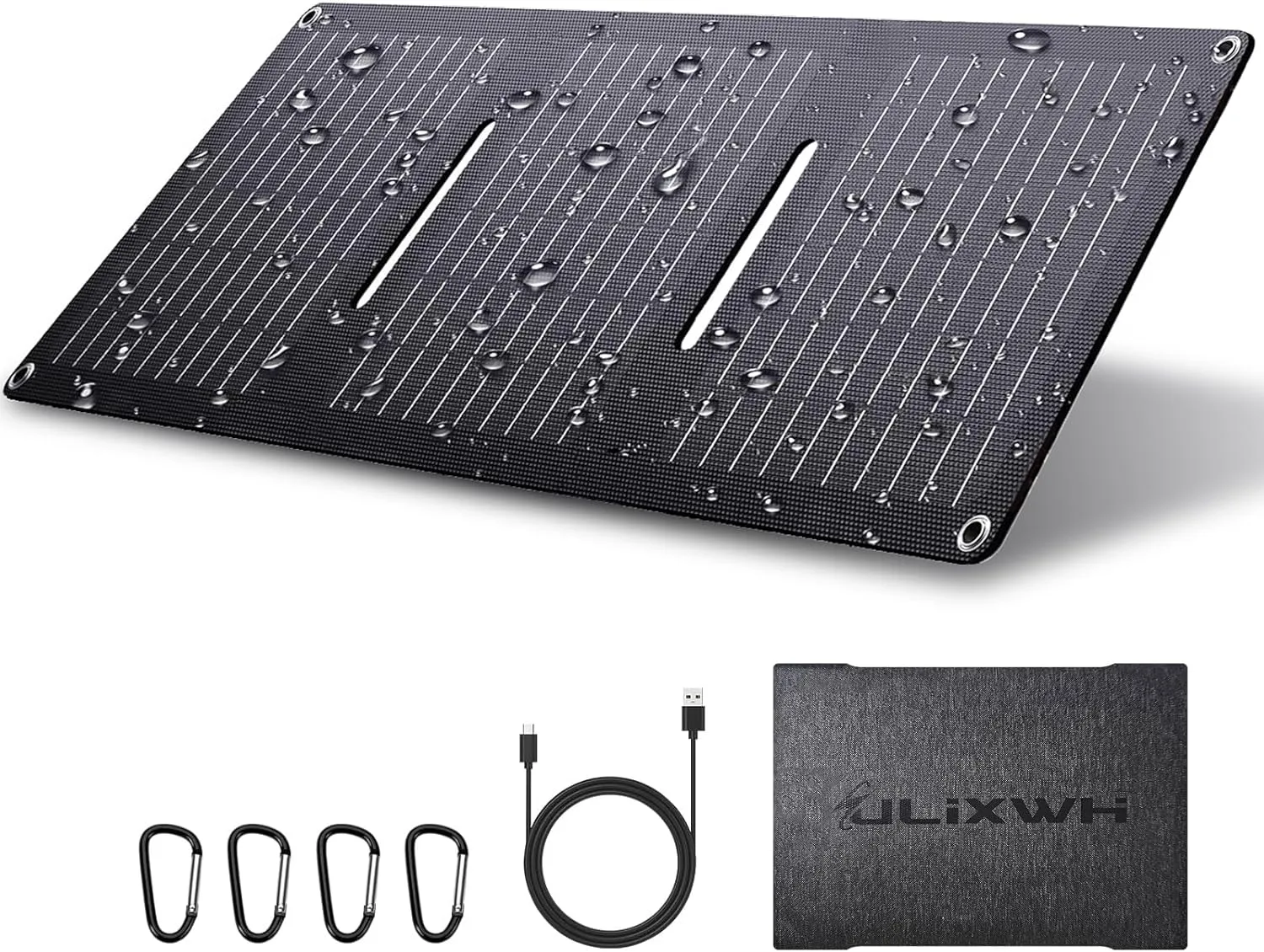 21W Portable Solar Panel, Foldable Solar Panel Charger(5V/3A), IP67 Waterproof for Camping, Hiking, Backpacking, Ultra-Fast Solar Phone Charger with Dual USB Ports for iPhone, iPad, Power Bank