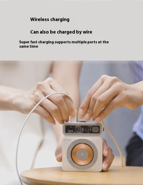 225W Fast Charging Wireless Magnetic Power Bank | Large Capacity | Retro Gray Design