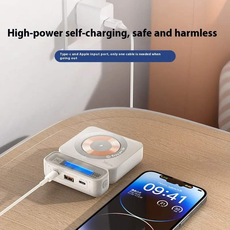 225W Fast Charging Wireless Magnetic Power Bank | Large Capacity | Retro Gray Design