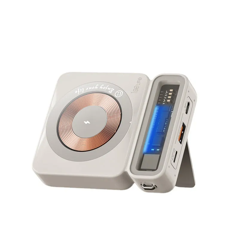 225W Fast Charging Wireless Magnetic Power Bank | Large Capacity | Retro Gray Design