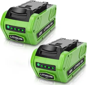29472 6.0Ah Replacement for GreenWorks 40V Battery,Compatible with Greenworks 40 Volt G-MAX Battery 29252 29462 20202 22262 25312 25322 Cordless Power Tools (Green)