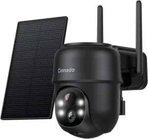 2K Cameras for Home Security-2.4G WiFi Outdoor Camera Wireless Solar/Battery Powered, 360° Viewing, Human Detection, Color Night Vision, Cloud/SD Storage B6 (B6-Black-1pack-2.4G)
