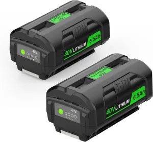 2Pack 40V 6.5Ah Battery Replacement for Ryobi 40V Lithium Battery OP4040 OP4050A OP4060 OP4015 OP4026 OP4030 Compatible with Ryobi 40 Volt Cordless Power Tools