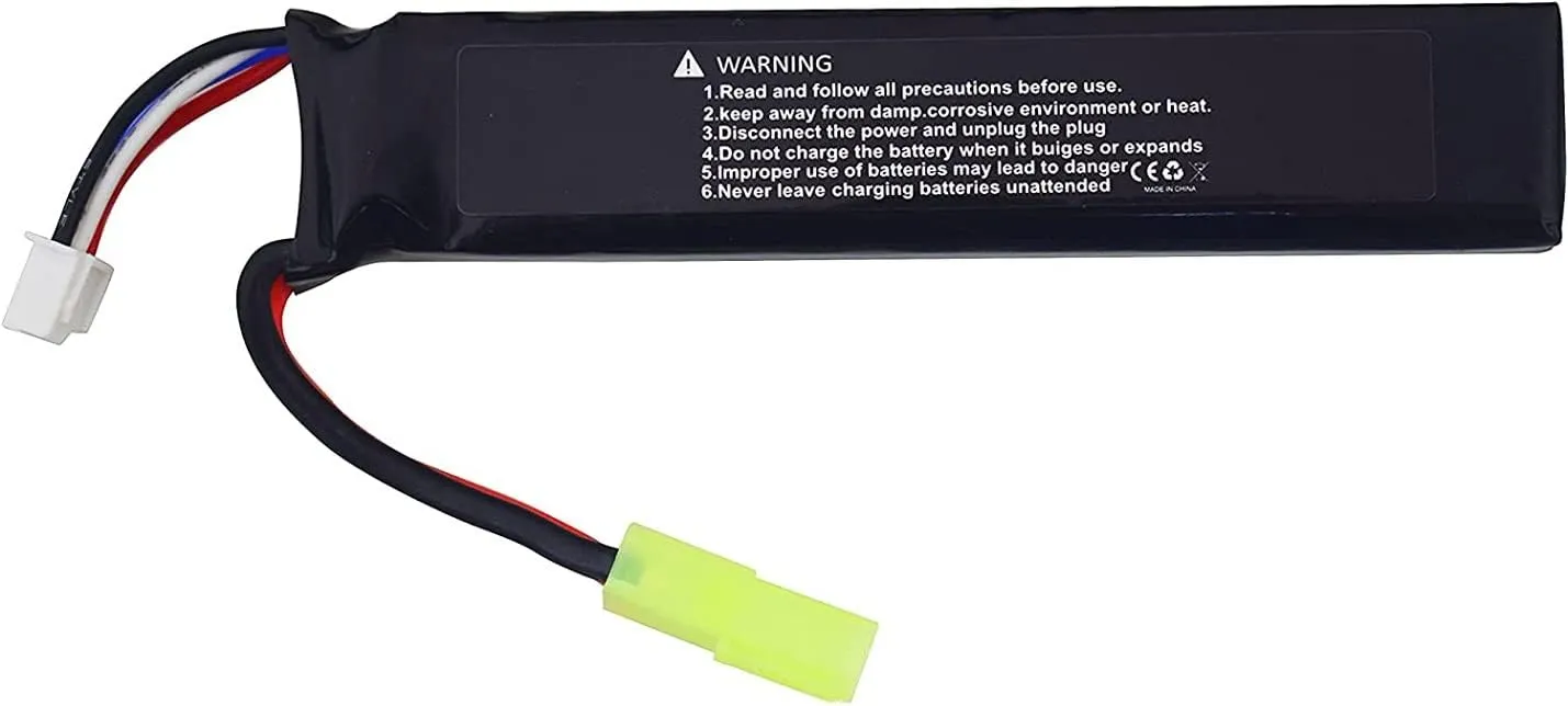 2PCS 3S 11.1V 1500mAh 452096 Lithium Battery with Odamiya Connector Suitable for Airsoft G36C, CAR15, MP5A5, M249, MC51, FNP90, G3A4 Upgrade Modification Toy Electric Guns, Air Guns, Rifles