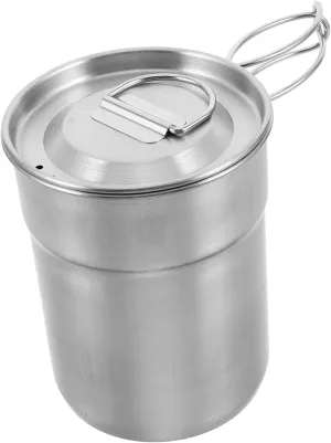 2pcs Portable Drinking Mug Lightweight Collapsible Stainless Steel Water Cup for Camping Travel Outdoor Activities Durable Versatile Drinkware