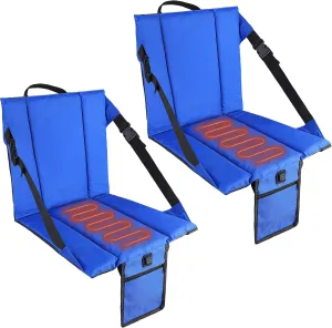 2PCS Portable Stadium Seat Cushion for Bleachers,Folding Lightweight Seat with Backrest,Adjustable Straps,Ideal for Camping,Hiking,Sports Events,Outdoor Concerts