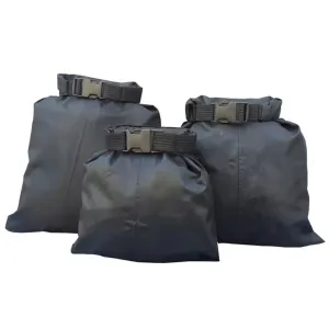 3 Pack Set Lightweight Dry Bag Set 30D Nylon Black