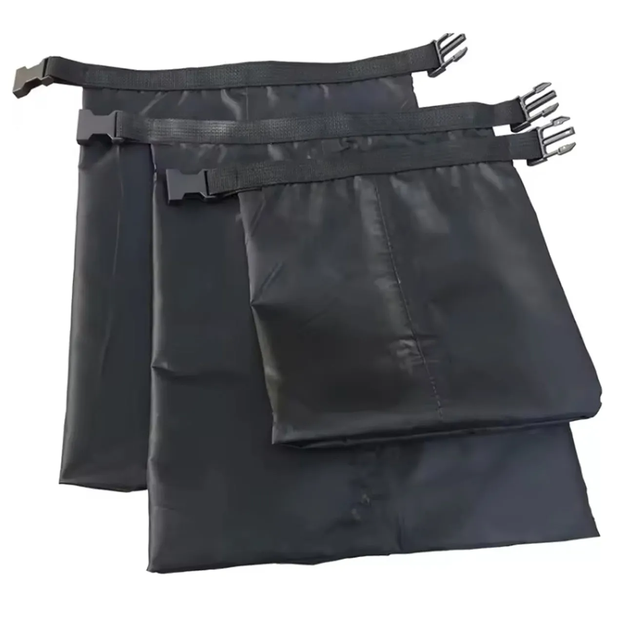 3 Pack Set Lightweight Dry Bag Set 30D Nylon Black