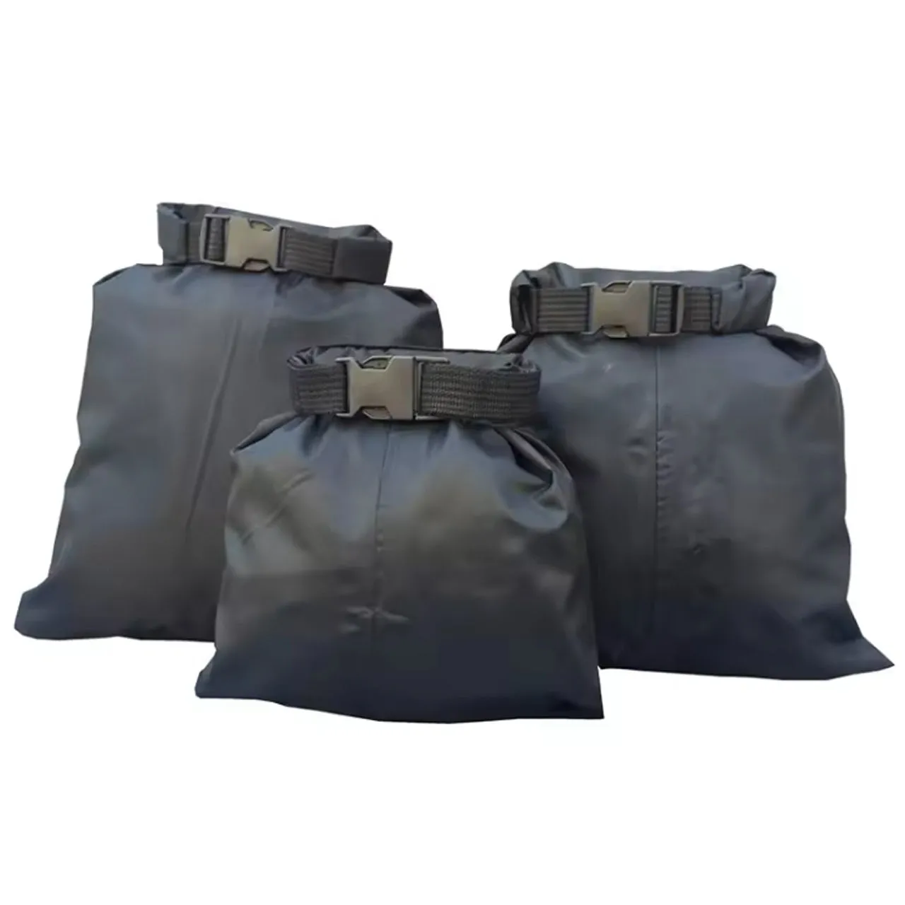 3 Pack Set Lightweight Dry Bag Set 30D Nylon Black
