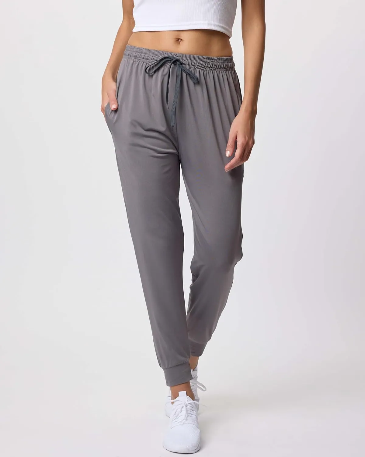3 Pack: Women's Ultra-Soft Silky Dry Fit Lounge Joggers Lightweight Dry-Fit Pants with Pockets (Available in Plus)