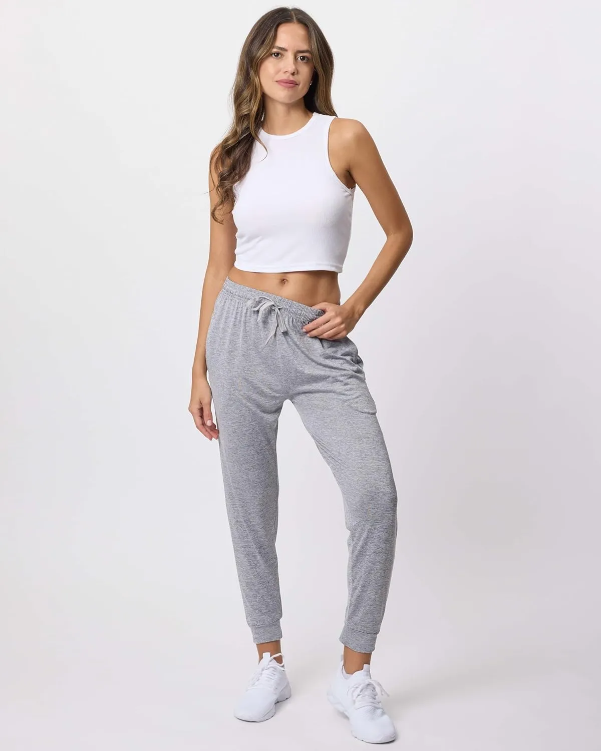 3 Pack: Women's Ultra-Soft Silky Dry Fit Lounge Joggers Lightweight Dry-Fit Pants with Pockets (Available in Plus)