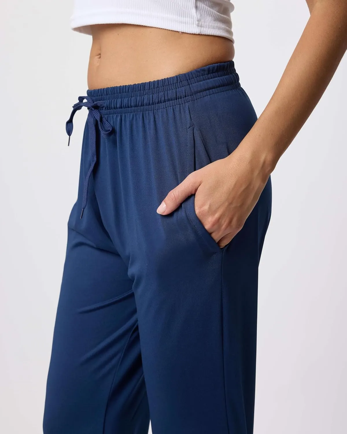 3 Pack: Women's Ultra-Soft Silky Dry Fit Lounge Joggers Lightweight Dry-Fit Pants with Pockets (Available in Plus)