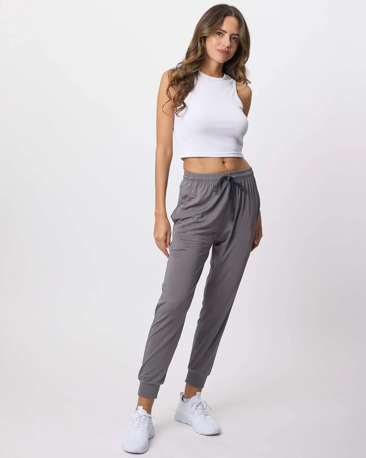 3 Pack: Women's Ultra-Soft Silky Dry Fit Lounge Joggers Lightweight Dry-Fit Pants with Pockets (Available in Plus)