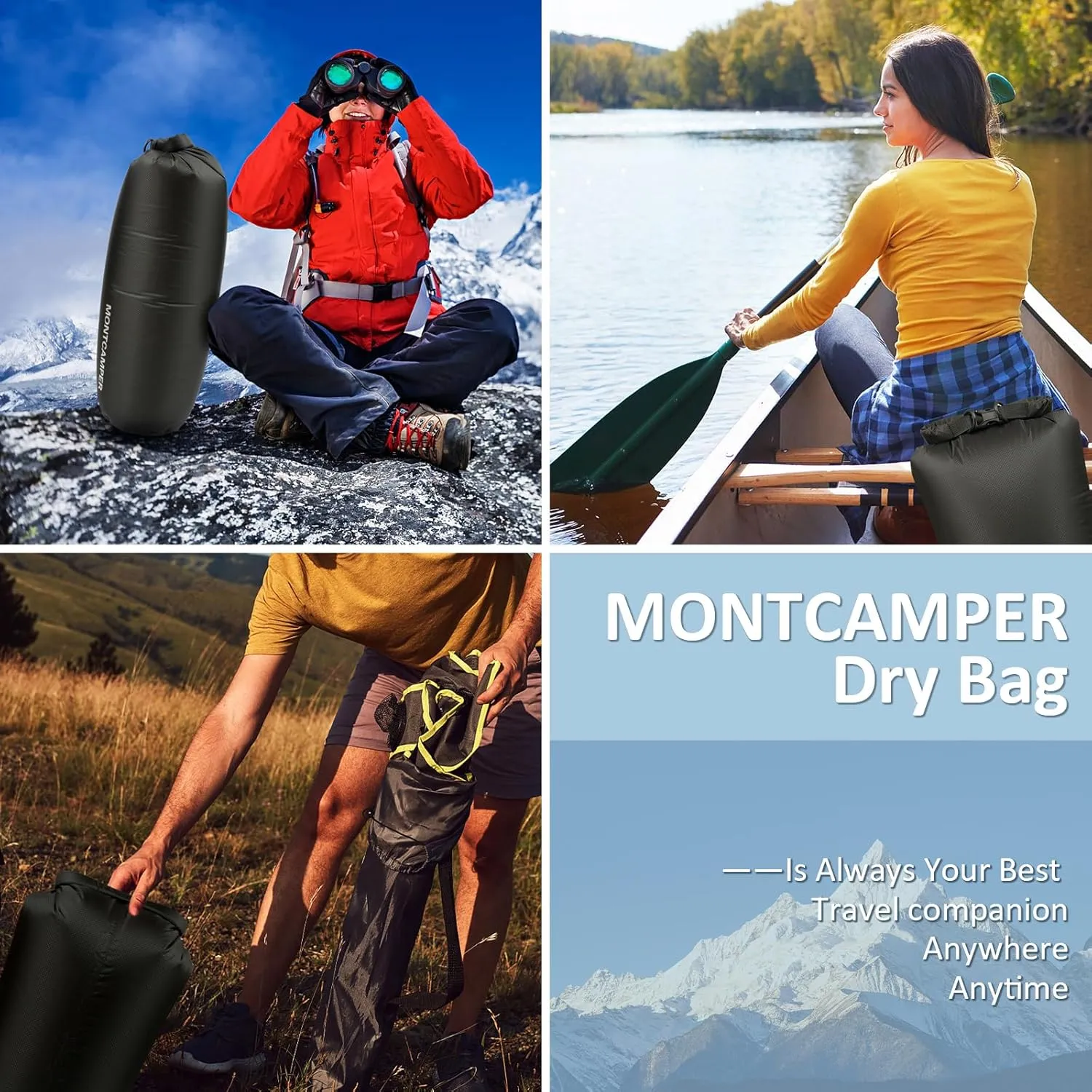 30D Nylon Waterproof Dry Bag-Extra Large Waterproof Storage Sack with Roll Top Closure-Suitable for Long Hiking, Camping, Kayaking and Beach-Float on Water(35L/Black)