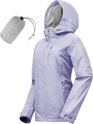 33,000ft Packable Rain Jacket Women Lightweight Waterproof Raincoat with Hood Cycling Bike Jacket Windbreaker
