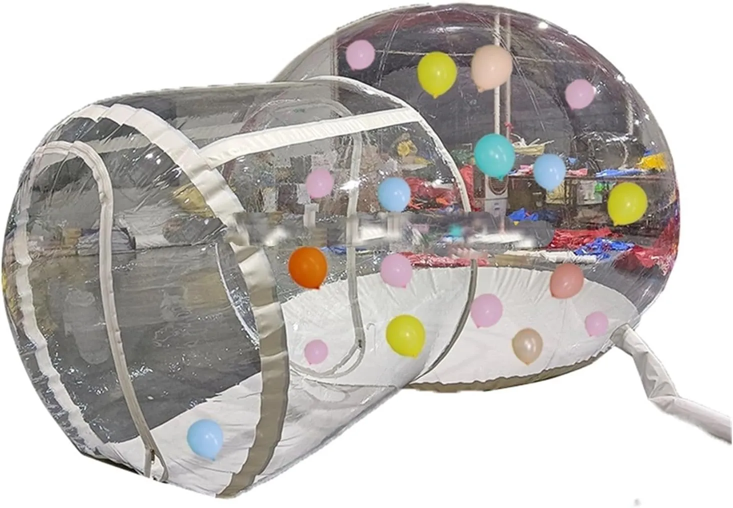 3/4/5M Outdoor Wedding Transparent Inflatable Bubble Tent with Balloons Camping Party Events Change Clothes Tent (Color : B, Size : 3M Dia)