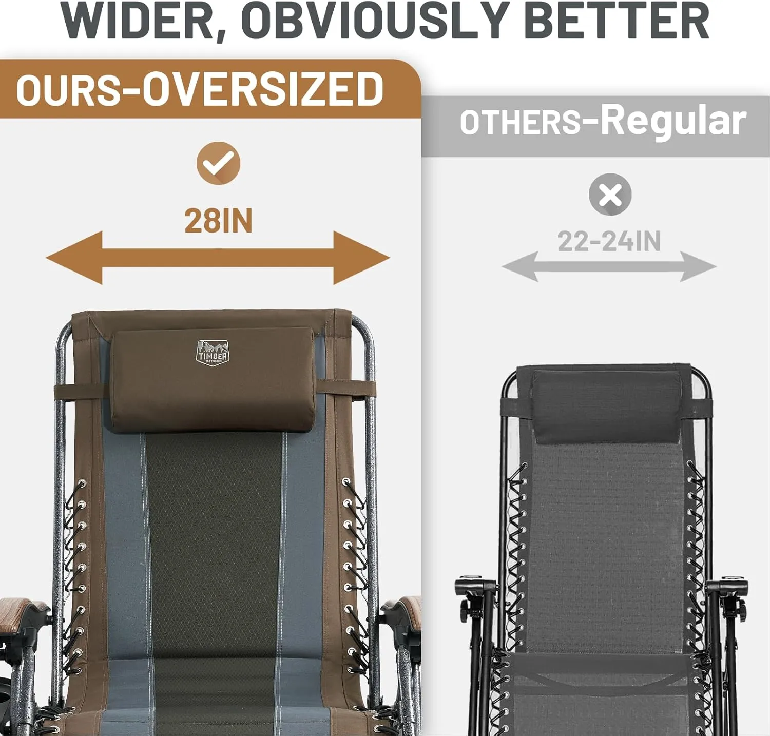 350 Cup Chair, Holder LBS, Zero Gravity RIDGE Padded, TIMBER Foldable, Priority access Reliable service Oversized