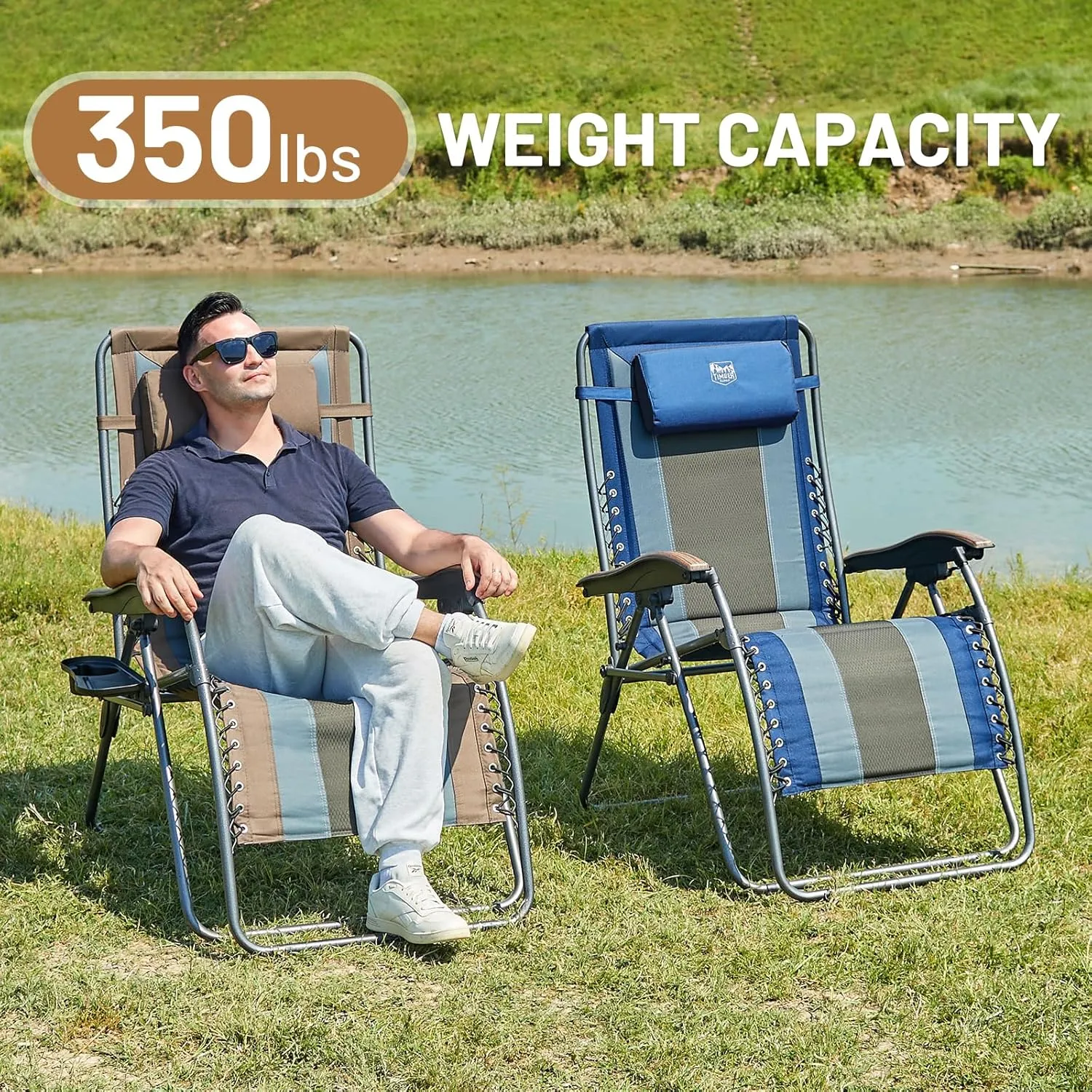 350 Cup Chair, Holder LBS, Zero Gravity RIDGE Padded, TIMBER Foldable, Priority access Reliable service Oversized
