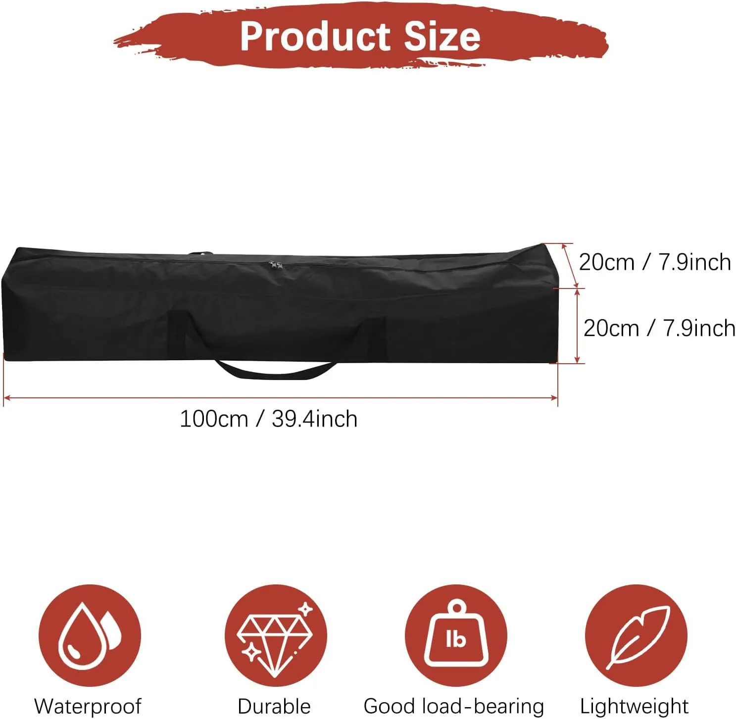 39IN Camp Chair Replacement Bag [2PCS] - 600D Oxford Folding Chair Carrying Storage Bag with Shoulder Strap Use for Camping & Travel [Black, 7.9INx7.9IN WxH]