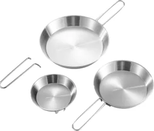 3pieces Nonstick Outdoor Cooking Pans Portable Frying Pans with Removable Handle Quick Heating Skillets Outdoor Cookware