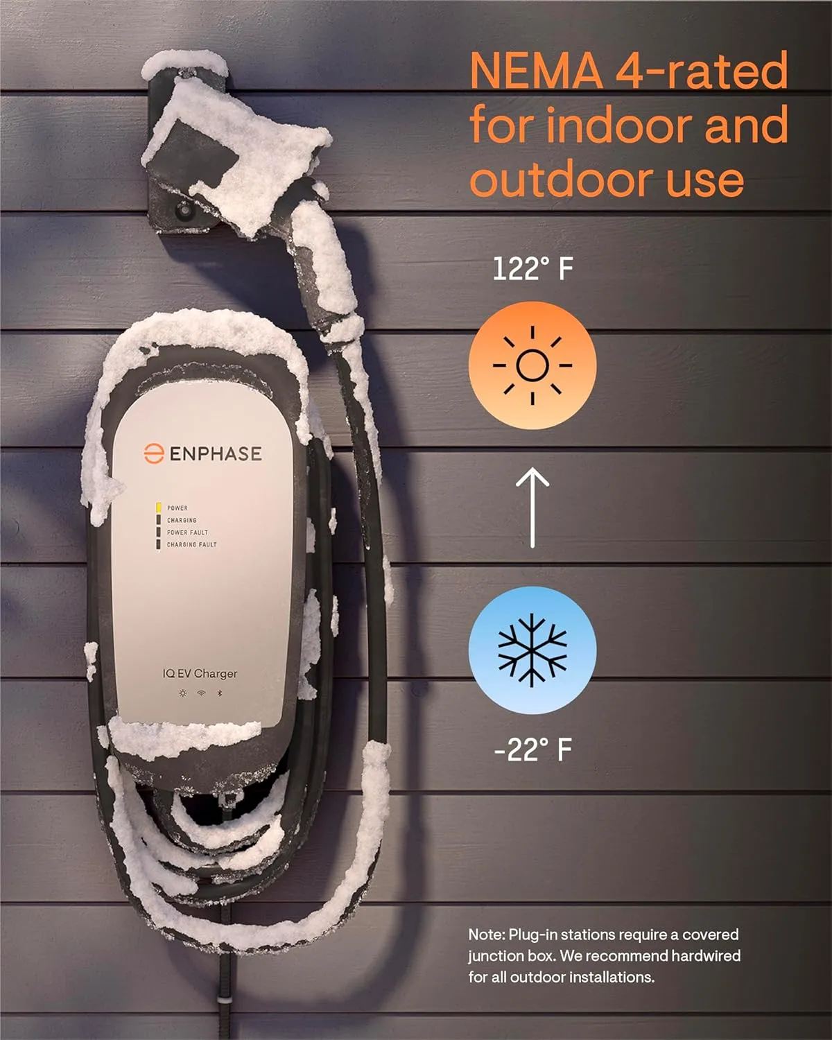 40 Amp Plug-in Smart EV Charger - Enphase IQ 50 with NEMA 14-50 Plug, 9.6kW, 240V, 5-Year Warranty, Wi-Fi Connected, Safety Certified, 25ft Cable & Ruggedized J1772 Connector