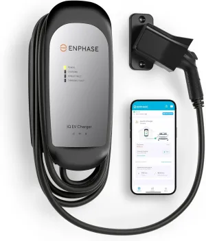 40 Amp Plug-in Smart EV Charger - Enphase IQ 50 with NEMA 14-50 Plug, 9.6kW, 240V, 5-Year Warranty, Wi-Fi Connected, Safety Certified, 25ft Cable & Ruggedized J1772 Connector