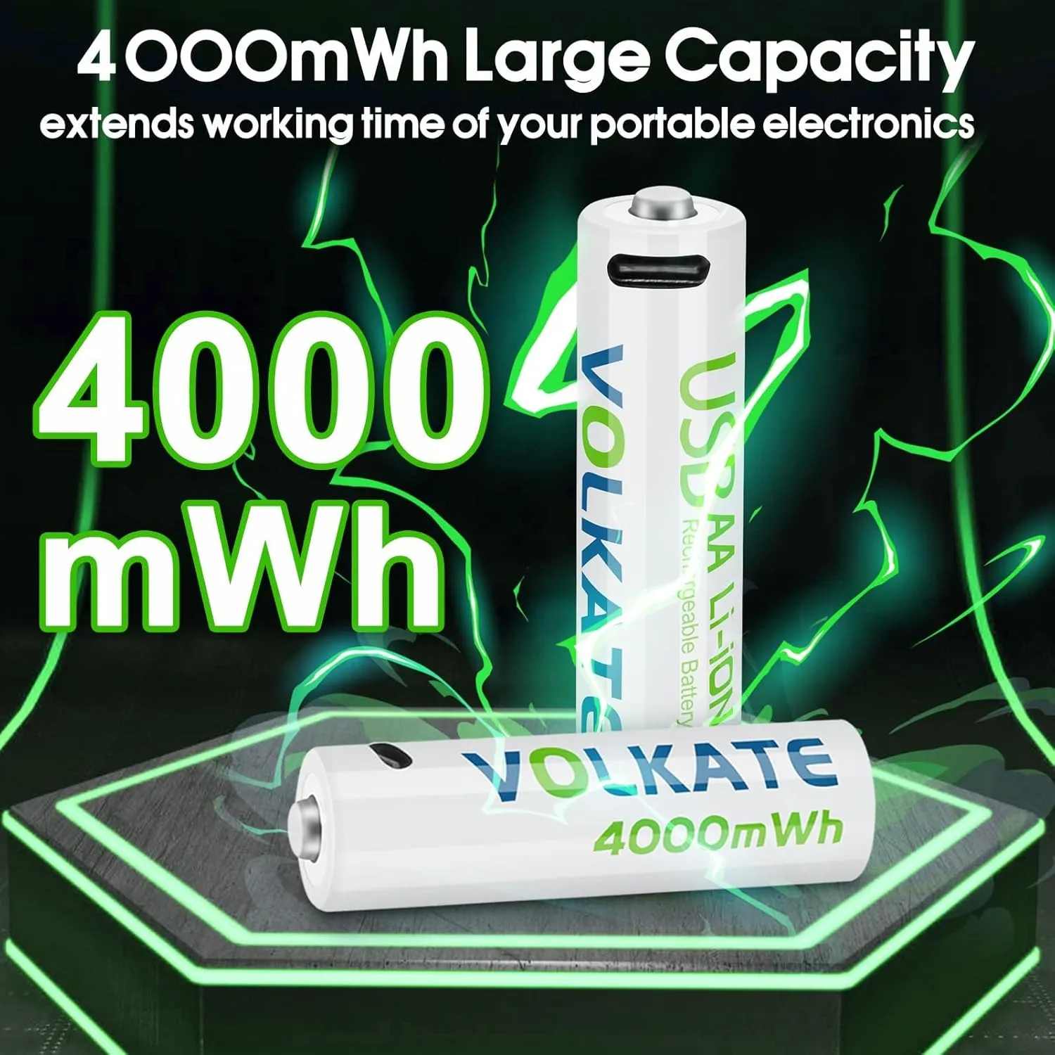 4000mWh Lithium Batteries AA Rechargeable, 8 Pack 1.5V High Capacity USB Double A Size Li-ion Battery with Charging Cable, for Blink Doorbell Camera, Toy, Game, Remote Controller, Flashlight