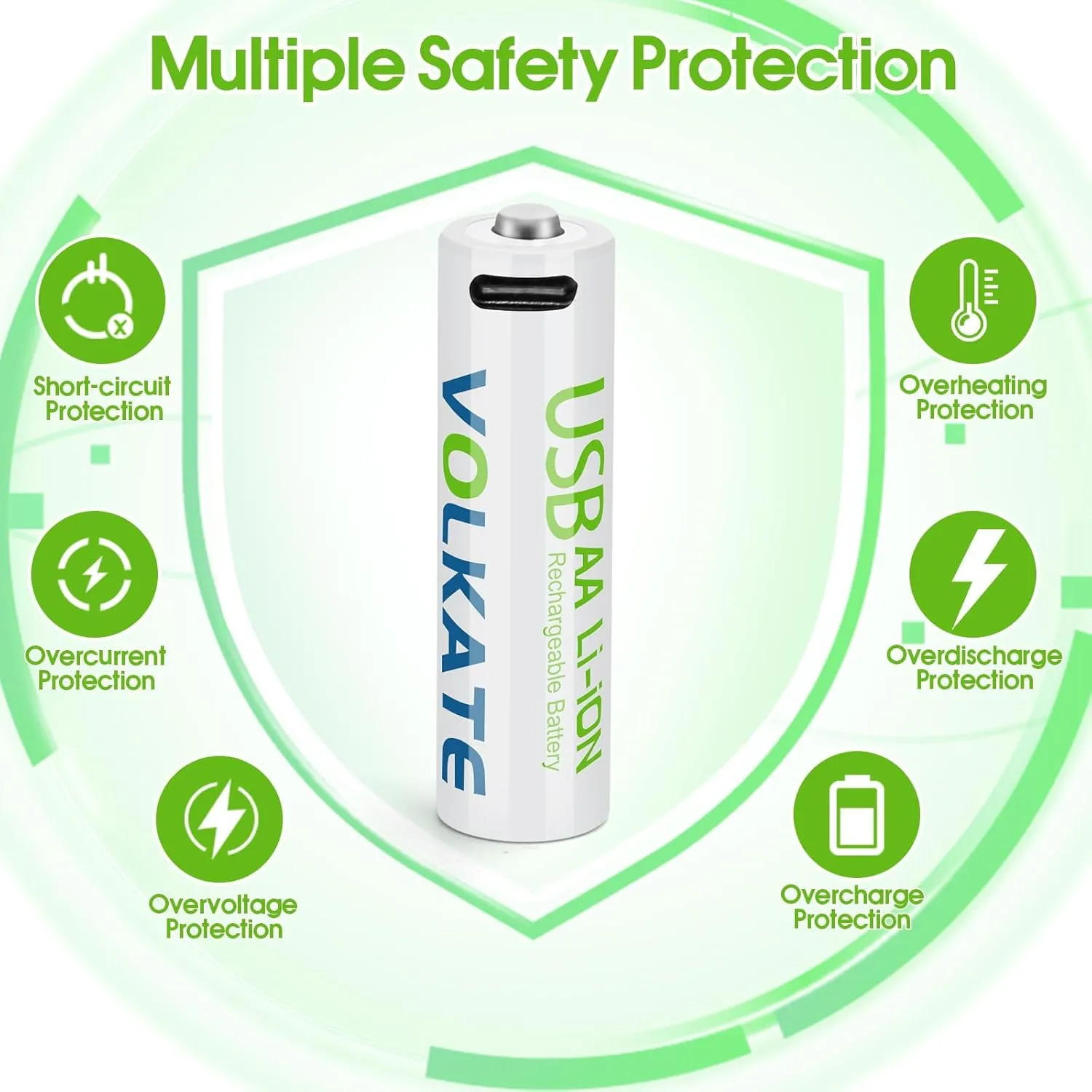 4000mWh Lithium Batteries AA Rechargeable, 8 Pack 1.5V High Capacity USB Double A Size Li-ion Battery with Charging Cable, for Blink Doorbell Camera, Toy, Game, Remote Controller, Flashlight