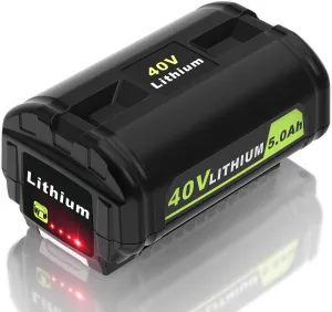 40V 5000mAh High Capacity Lithium-Ion Battery Replacement for Ryobi 40v Battery, OP4040,OP4020, OP4060, OP4050. Compatible with Ryobi 40-Volt HP Cordless Power Tools and Chargers