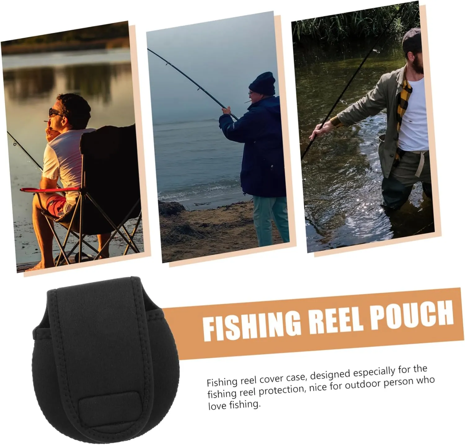 4pcs Fishing Reel Storage Bag Baitcasting Reel Case Protective Cover Made of Neoprene Corrosion Proof Lightweight Portable