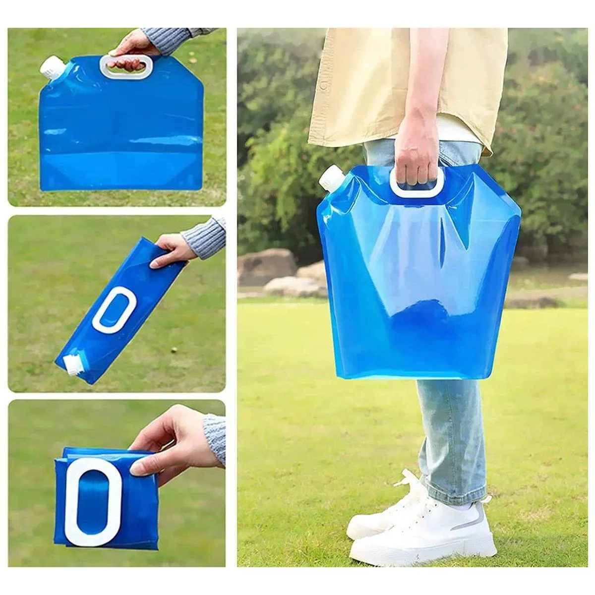 4pcs Folding Water Storage Bag Portable Bucket for Camping Hiking Outdoor Sports
