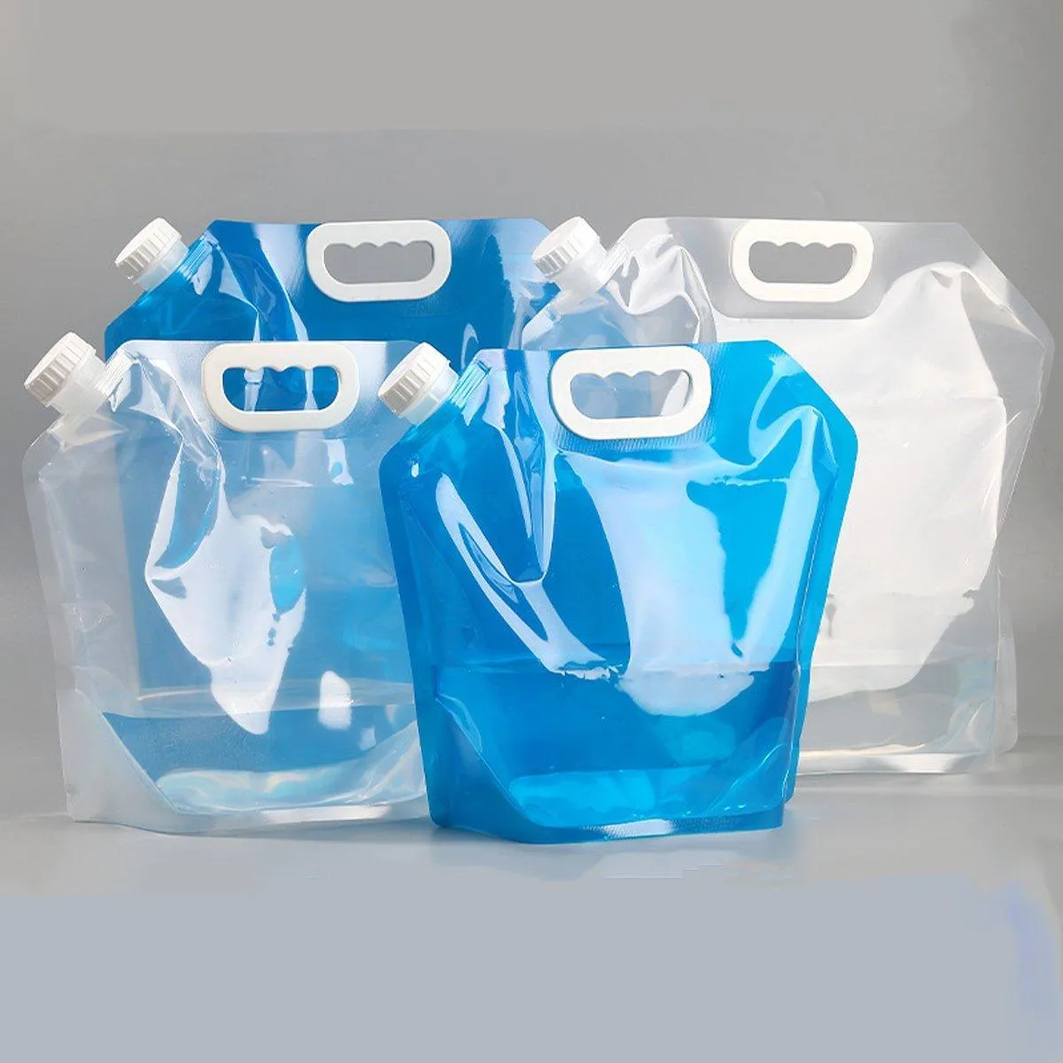 4pcs Folding Water Storage Bag Portable Bucket for Camping Hiking Outdoor Sports