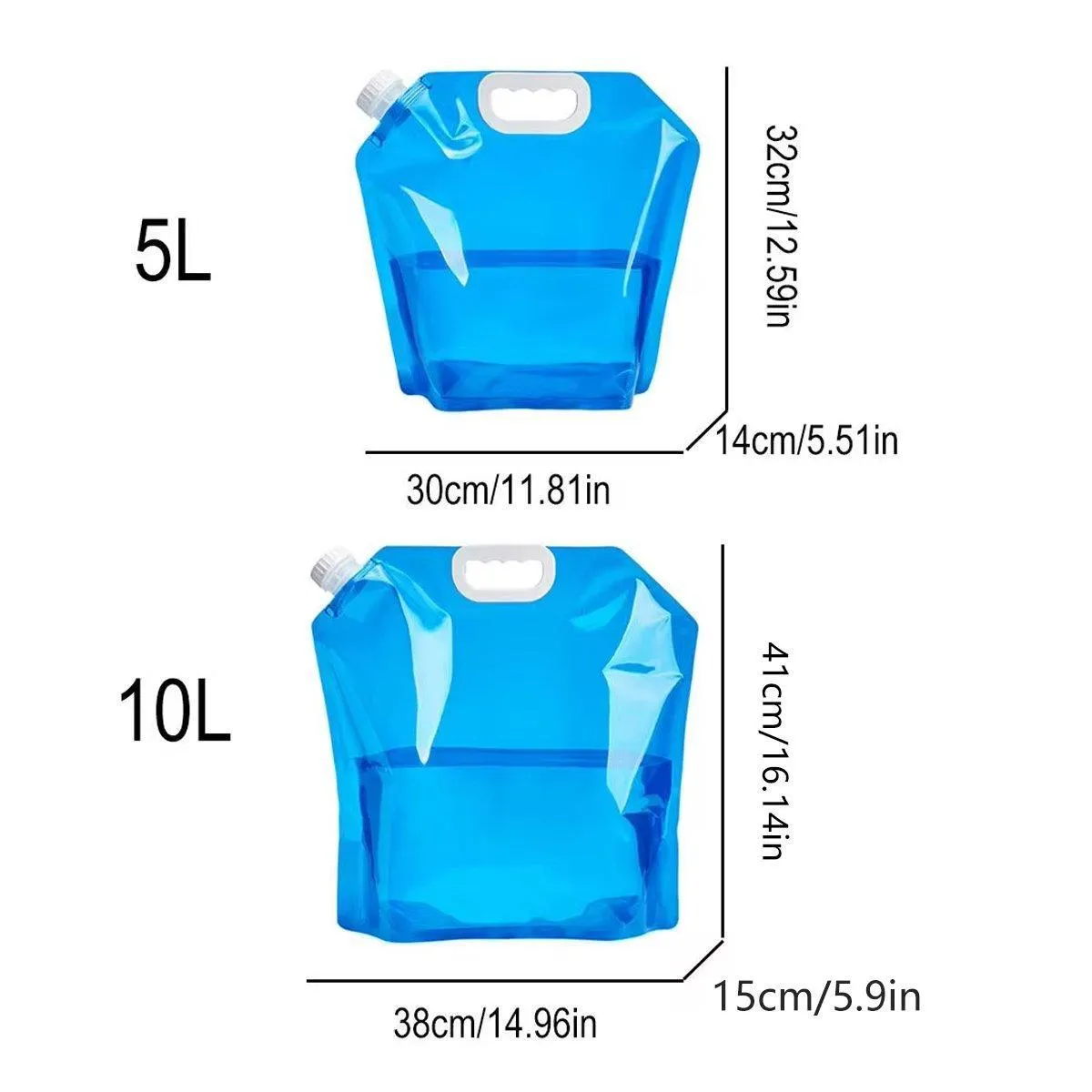 4pcs Folding Water Storage Bag Portable Bucket for Camping Hiking Outdoor Sports