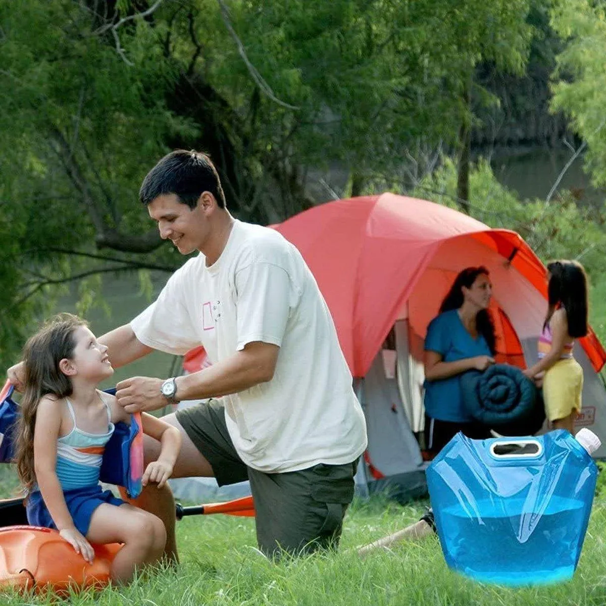 4pcs Folding Water Storage Bag Portable Bucket for Camping Hiking Outdoor Sports