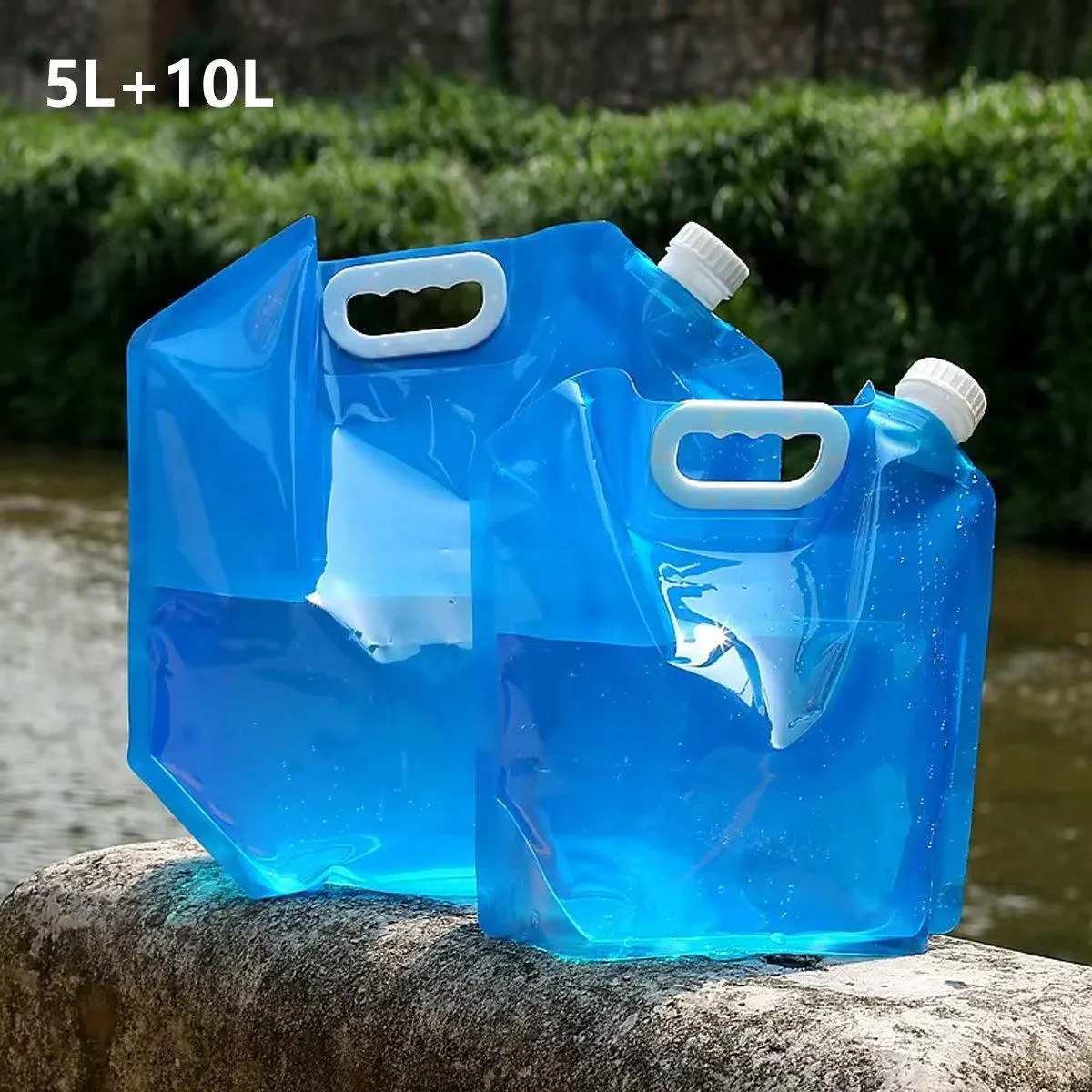 4pcs Folding Water Storage Bag Portable Bucket for Camping Hiking Outdoor Sports