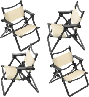 4pcs Mini Folding Chair Phone Stand for Desk Miniature Chair Model Chair Phone Stand Mini Dollhouse Chair Cute Cell Phone Stand Mobile Phone Holder Folding Chair Models Toy Bracket