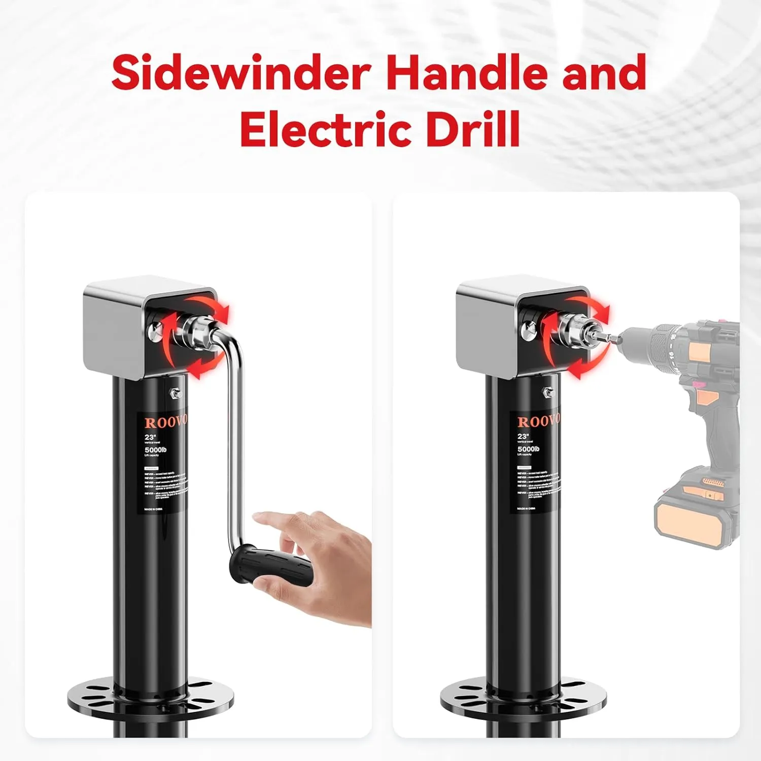 5000 lbs A-Frame Trailer Jack, Drill Powered Boat Jack, Gary (Black)