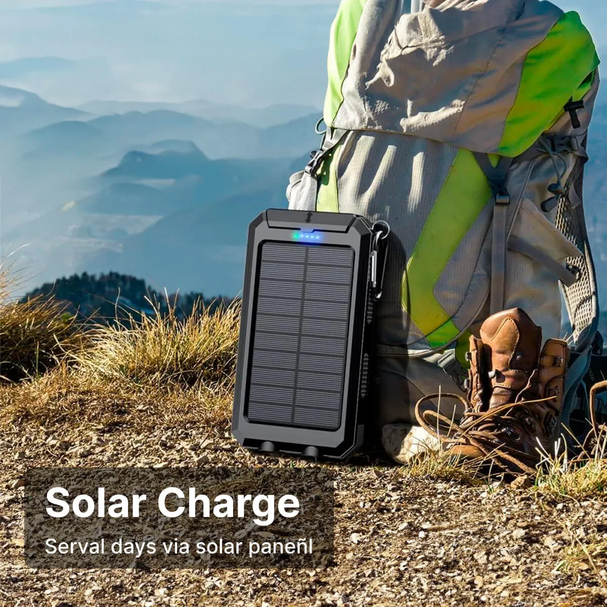 500000mAh Waterproof Solar Power Bank Charger for Outdoor Camping and Emergency Use