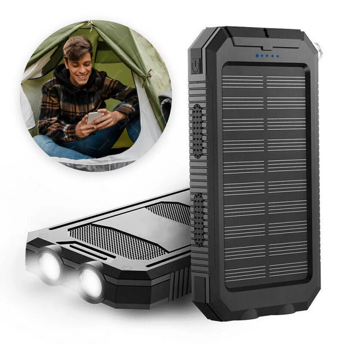 500000mAh Waterproof Solar Power Bank Charger for Outdoor Camping and Emergency Use