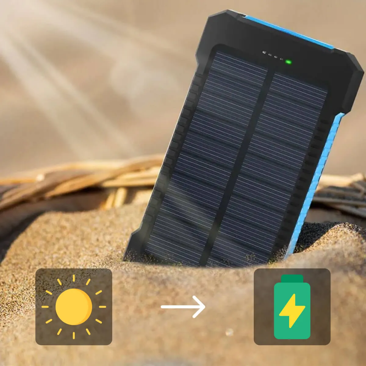 500000mAh Waterproof Solar Power Bank Charger for Outdoor Camping and Emergency Use
